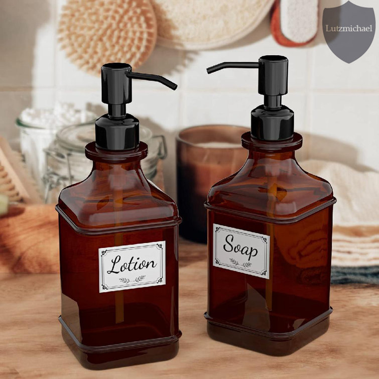 Liquid soap deals dispenser set